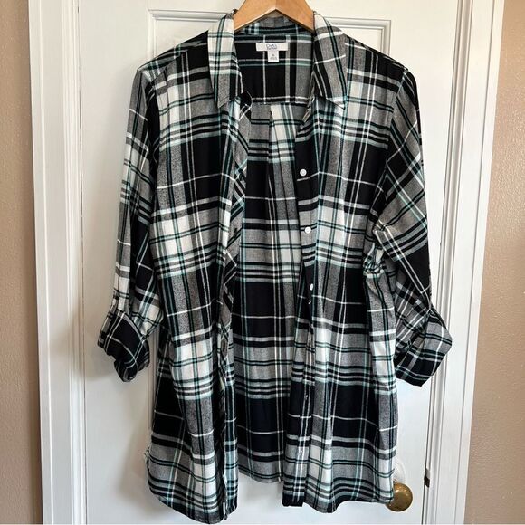 Croft & barrow black & blue flannel - Picture 1 of 5